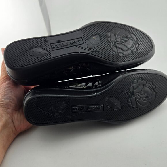 ✨ Ros Hommerson Erica Croc Patent Leather Wedge Loafers | Iridescent Black | Siz - Picture 11 of 14